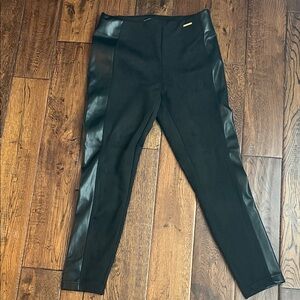 Marc New York Black Ponte Pants with Faux Leather Side Panels